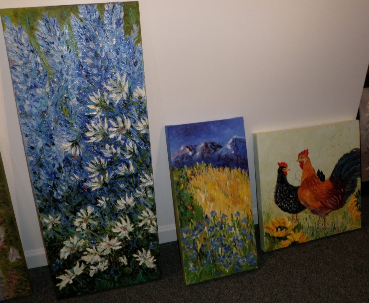 Oil painting flowers bloom at Clausen Museum