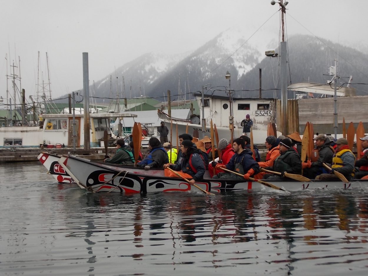 Canoes on historic journey arrive in Petersburg, on way to Wrangell