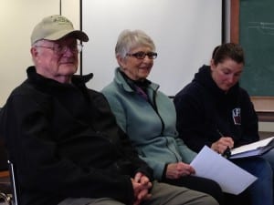 Paul Bowen, Polly Lee, and Laurel McCullough attend the Planning and Zoning Commission meeting. Photo/Angela Denning