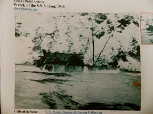 The SS Yukon after it wrecked in 1946. Photo courtesy of Art Hammer
