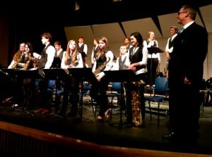 Petersburg's High School jazz band receives a standing ovation. Photo/Angela Denning