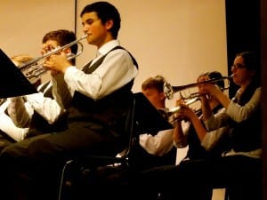 Trumpeters perform in the concert band. Photo/Angela Denning