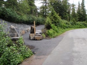 The new entrance to the Raven's Roost Trail is located across the road from Sandy Beach Park. Photo/Brad Hunter