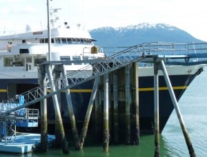 The ferry LeConte, shown here in Auke Bay, will sail monthly to Coffman Cove next year. (Ed Schoenfeld, CoastAlaska)