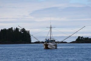 A troller fishes near Sitka. The troll season has been extended 10 days through the end of September. (Supafly/Flickr Creative Commons)