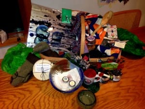These are some of donated art pieces that are in the gift baskets. Photo/Ashley Lohr