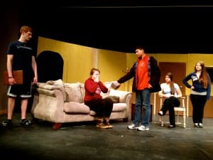 Petersburg High School actors rehearse the play, "The Moss Trap". Photo/Angela Denning