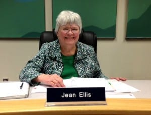 Jean Ellis sits serves her last meeting as President of the Petersburg School Board. Photo/Angela Denning