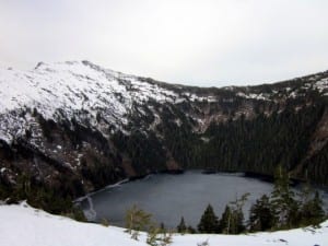 Low snow can be seen at Crystal Lake Mountain.