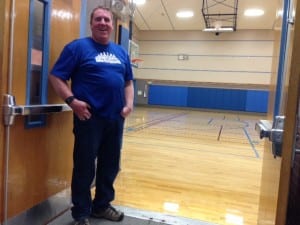 Parks and Rec Director Donnie Hayes stands near the newly surfaced community gym. Photo/Angela Denning