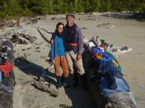 Katharina Guhlmann and Milan Pachlopnik camp according to the tides on their four month long kayak trip. Photo courtesy of Katharina Guhlmann