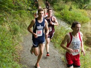 Tucker Hagerman (156) races at Ward Lake in Ketchikan (Photo courtesy of Brad Taylor).