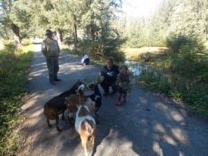 Victor and Tabitha Nelson and their daughter tend to some of their over 30 goats on their farm at Point Agassiz on the mainland north of Petersburg.