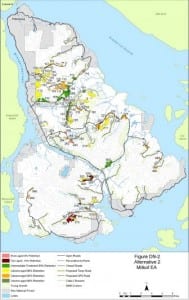 A map of the planned timber harvest on Mitkof Island from the U.S. Forest Service's March 2015 Environmental Assessment document for the project.