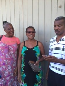 Marina Leblanc, center, during her trip to Dominica in September (Submitted photo)