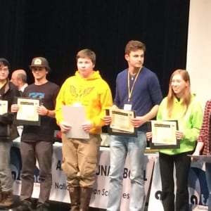 Petersburg's Tucker Hagerman and Aunders Christensen received MVP awards at the National Ocean Sciences Bowl competition in Seward. Photo courtesy of Sunny Rice