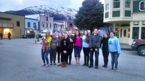 Petersburg High School students in Skagway for Art Fest with teacher, Ashley Lohr. Photo courtesy of Ashley Lohr