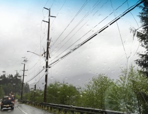 Kim Whalen sent KRBD radio in Ketchikan this photo of downed power lines in the Ward Cove area.