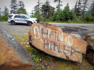 Whether the person intended to use "hail" meaning ice pellets or "hale" referring to a person is unknown. Photo/Angela Denning