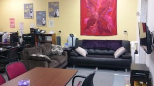 Inside of the WAVE office features couches, a small kitchen and a conference table. Photo courtesy of WAVE.