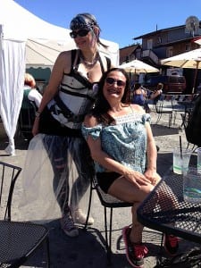 Valkyrie"Visqueen" and her friend, Cheryl Weltzin, pose for a picture at the Kito's beer garden. Photo/Angela Denning