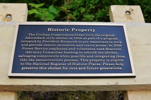 The U.S. Forest Service unveiled a historic property plaque at the Three Lakes Shelter. (photo/Orin Pierson)