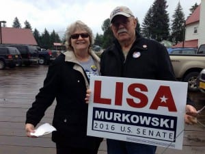 Petersburg Democrats, Sally and Al Dwyer, are supporting Murkowski in this race. Photo/Angela Denning