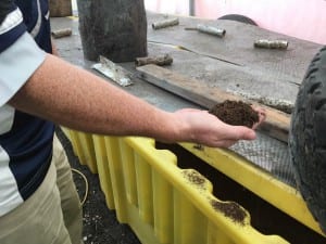 Thynes says in previous years the composting was done using a bin system. (photo/Abbey Collins)