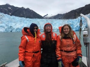 Svea, Vilja and Jillian went on a glacier tour near Petersburg.  (photo/Bridget Wittstock)
