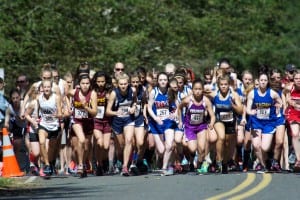 PHS runner Kayleigh Eddy, #234, leads at the start of Saturday's race in Ketchikan. (Photo courtesy of Brad Taylor and PHS cross country)