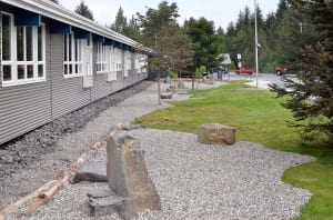 The Rae Stedman Elementary School's rock garden includes about 120 yards of rock. Photo/Angela Denning