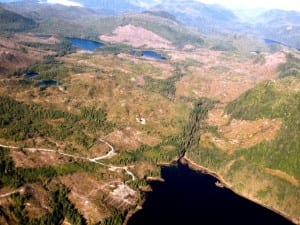 Recent logging - nearly 4,000 acres - at Leask Lakes, Revilla Island by the Alaska Mental Health Trust. S.3006 would give AMHT an additional 8,000 acres adjacent to this.” photo credit B. Knight