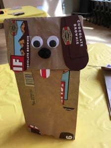 Hendrickson showed kids in Petersburg how to make paper bag puppets with recycled materials (Photo/Abbey Collins)