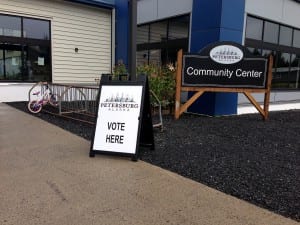 Petersburg's sole precinct is in the Community Building. Photo/Angela Denning