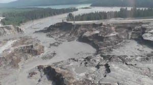 Those testifying at a legislative hearing Wednesday said the 2014 Mount Polley Mine tailings dam break is an example of what could happen to Southeast rivers. (Photo courtesy B.C. Ministry of Mines)