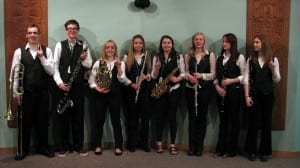 Alexandra Bless stands on the far right of the PHS honors band students. Photo courtesy Matt Lenhard
