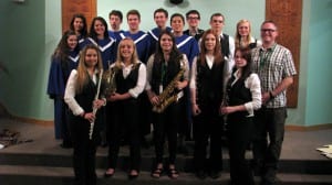 PHS Honors music students with teacher, Matt Lenhard. Photo courtesy of Matt Lenhard