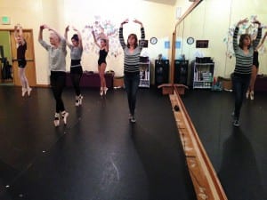 MDT Studio dance teacher, Kathleen Boggs, leads Pointe 1 students through ballet positions. Photo/Angela Denning