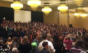 340 high school honors music students performed together in the All Northwest mixed choir. Photo courtesy of Matt Lenhard