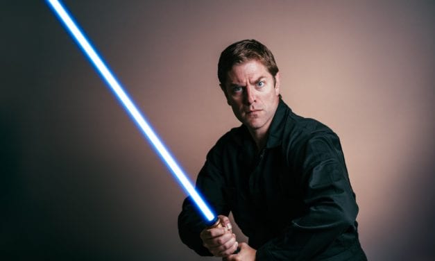 One man Star Wars on stage in Petersburg