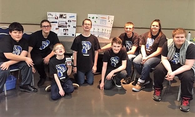 Eight Petersburg Middle School robotics students compete