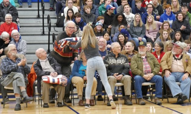 Veterans receive quilts at the annual Veteran’s Day assembly at PHS