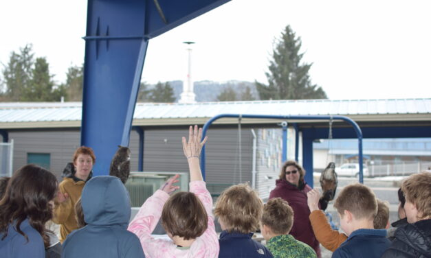 Sitka raptors visit Petersburg schools