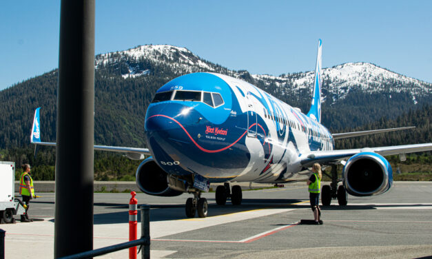 “Salmon People” jet touches down at Petersburg’s airport for the first time