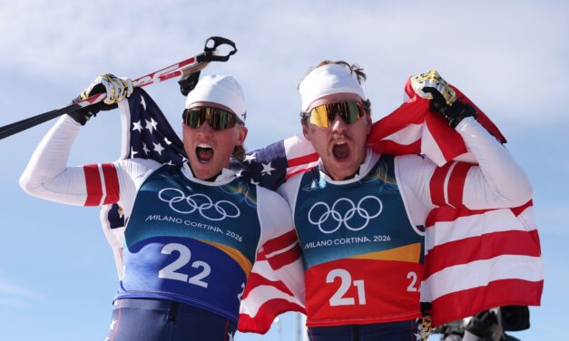 Ogden, Schumacher grab silver for U.S. in Olympic cross-country team sprint, Diggins falls short