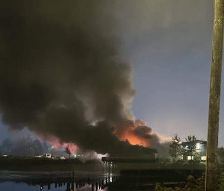 Fire department battling flames at the Marine Bar